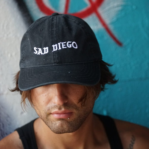 Sad Diego Embroidered Dad Hat- Black