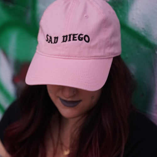 Sad Diego Embroidered Dad Hat- Pink