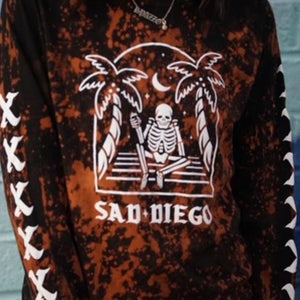 Sad Diego Bleached Unisex Long Sleeve Tee