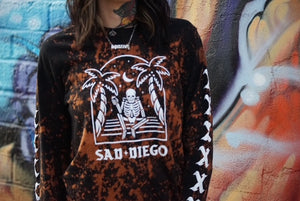 Sad Diego Bleached Unisex Long Sleeve Tee