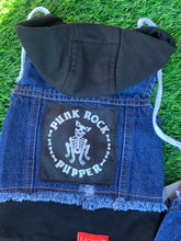 Load image into Gallery viewer, Punk Rock Pupper Pet Denim Hoodie