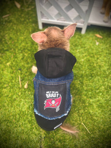 Bark if you love BRADY! Pet Denim Hoodie