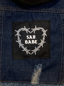 Sad Babe Pet Denim Hoodie