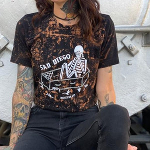 Sad Diego Coffin Bleached Unisex Tee