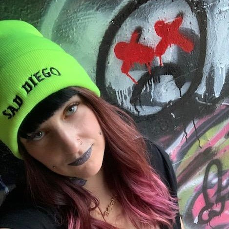 Neon Yellow Sad Diego Beanie