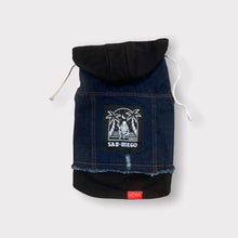 Load image into Gallery viewer, Sad Diego Skull Logo Pet Denim Hoodie