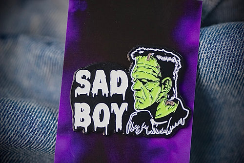 Sad Boy Frankenstein Pin